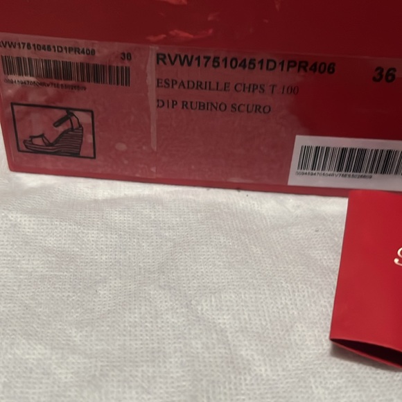 Roger Vivier Espadrille patent leather red Wedge. Authentic - Picture 4 of 9